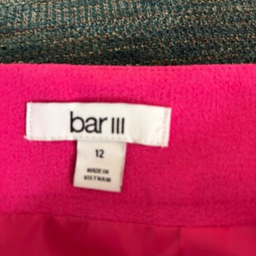 Bar III Hot Pink Short Skirt Zipper Lined Women's 12 - Picture 4 of 5